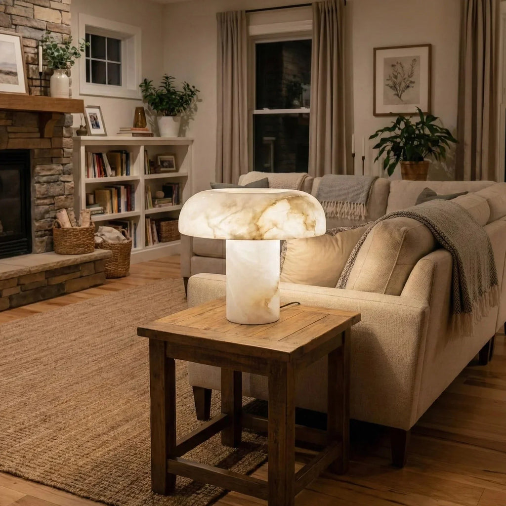 Alabaster Mushroom Table Lamp