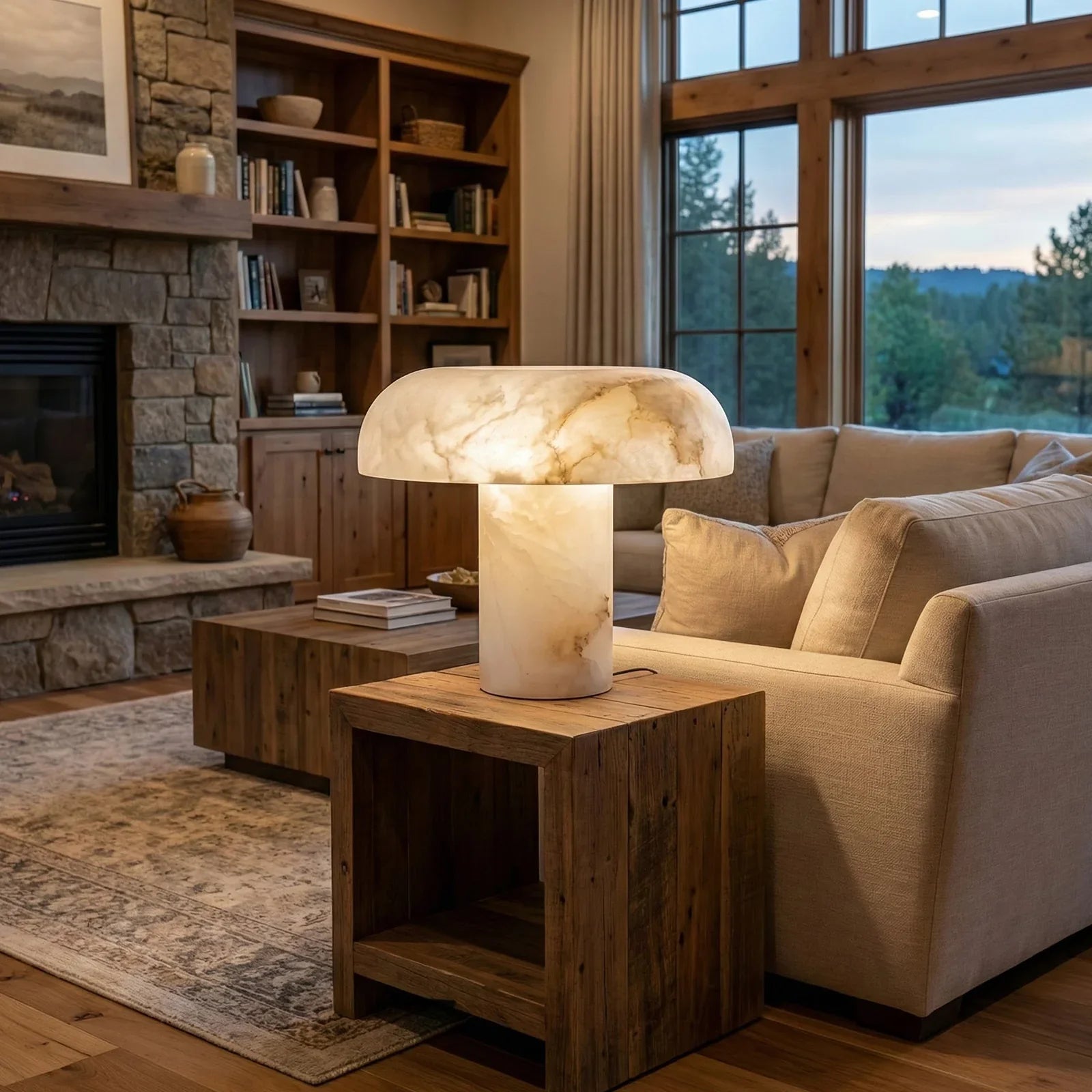 Alabaster Mushroom Table Lamp