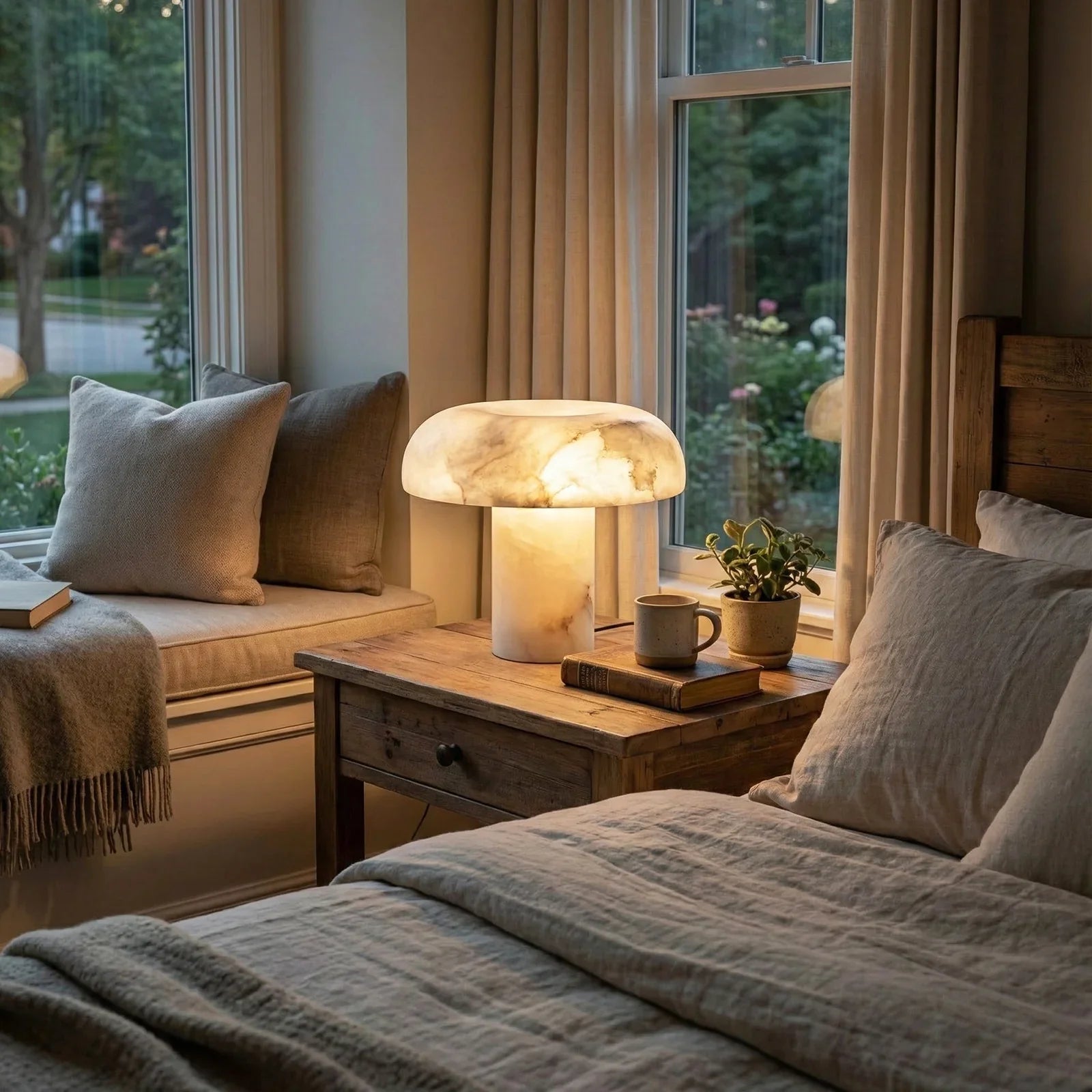 Alabaster Mushroom Table Lamp