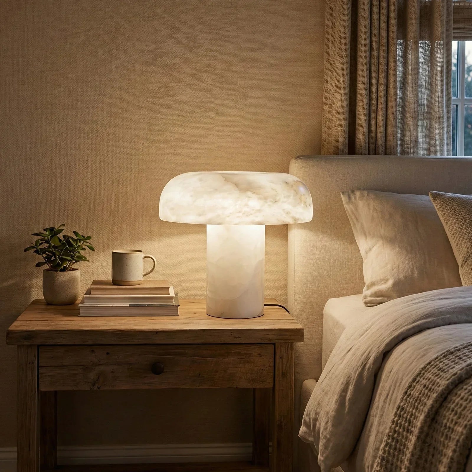 Alabaster Mushroom Table Lamp