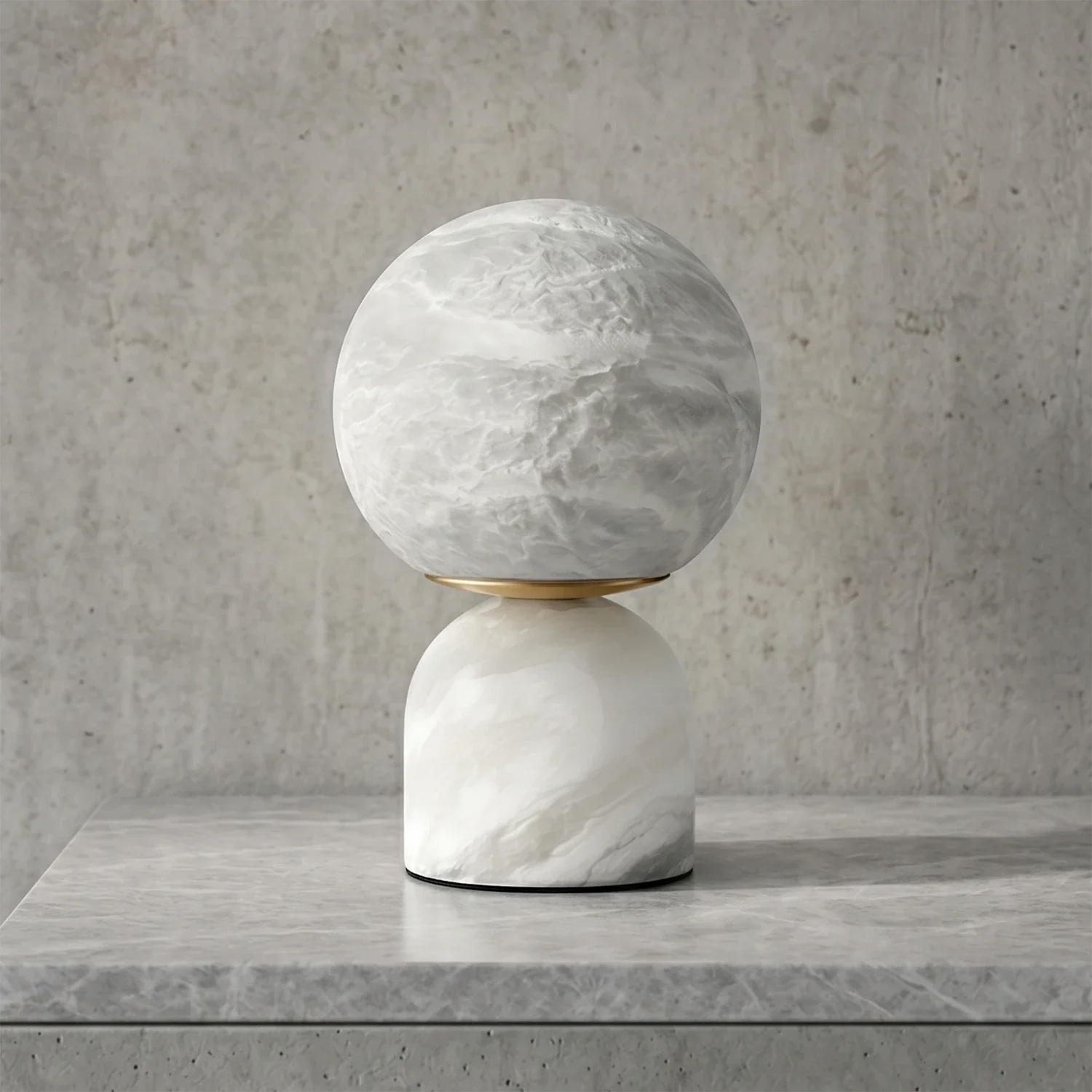 Round Alabaster Table Lamp