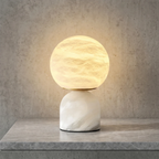 Round Alabaster Table Lamp