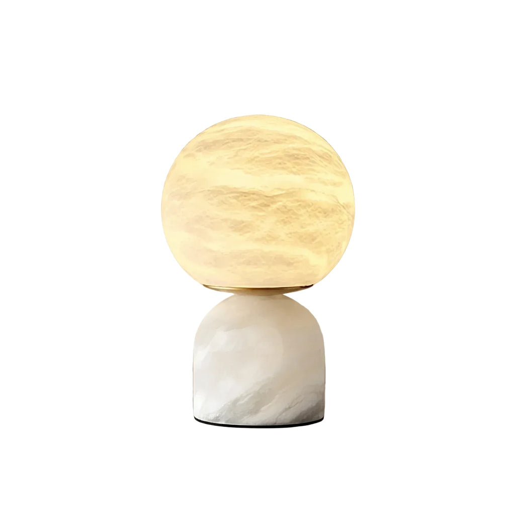 Round Alabaster Table Lamp