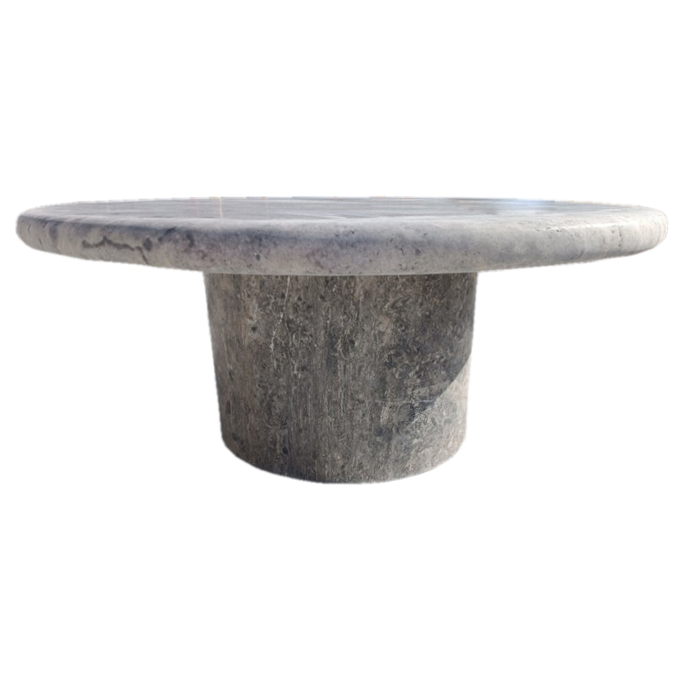 Silver Travertine Round Table