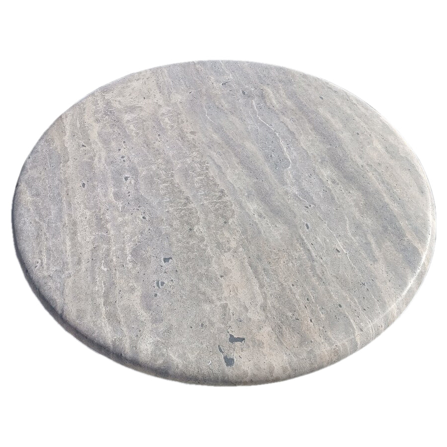 Silver Travertine Round Table