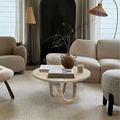 Troia Light Travertine Round Coffee Table