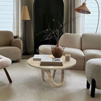 Troia Light Travertine Round Coffee Table