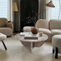 Troia Light Travertine Round Coffee Table