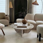 Troia Light Travertine Round Coffee Table