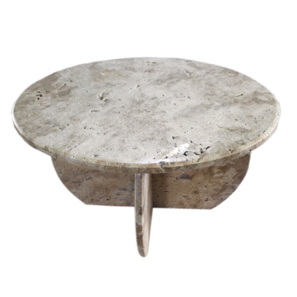 Troia Light Travertine Round Coffee Table