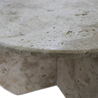 Troia Light Travertine Round Coffee Table