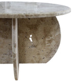 Troia Light Travertine Round Coffee Table