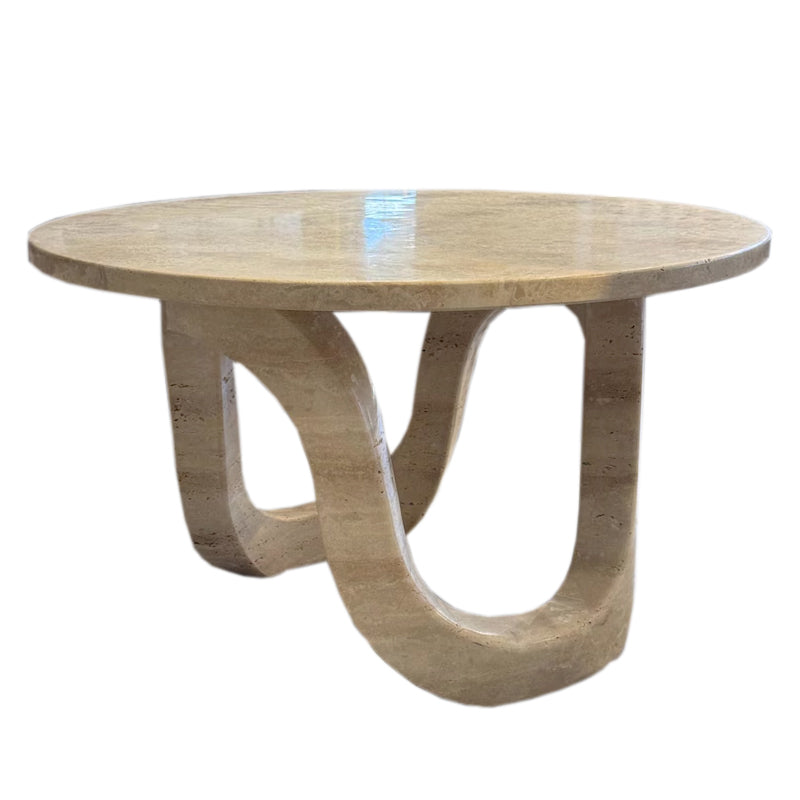 Troia Light Travertine Round Coffee Table