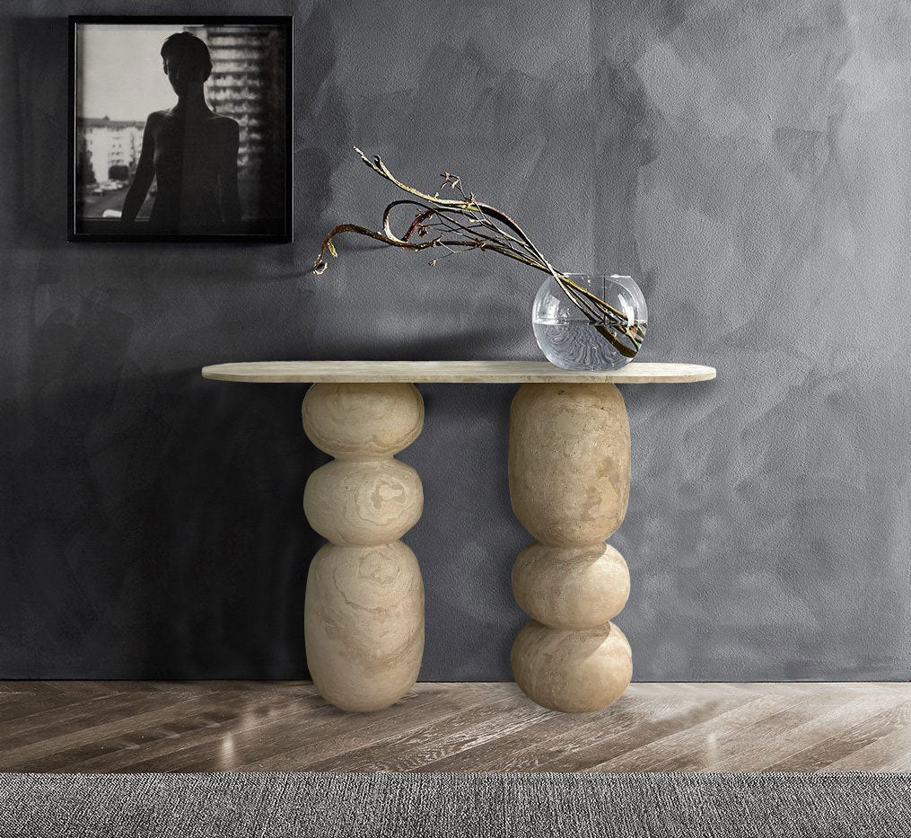 Troia Light Travertine Console