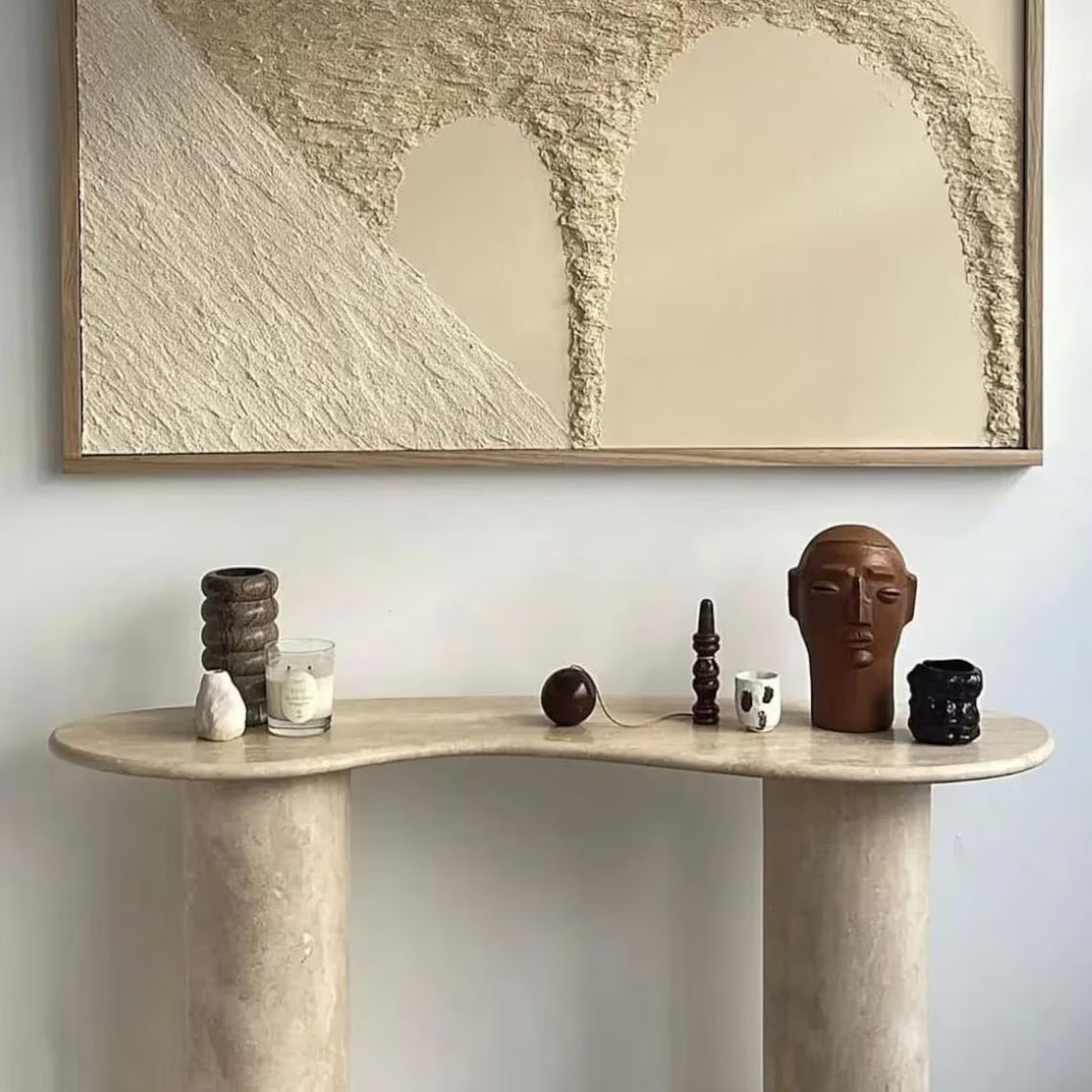 Troia Light Travertine Console