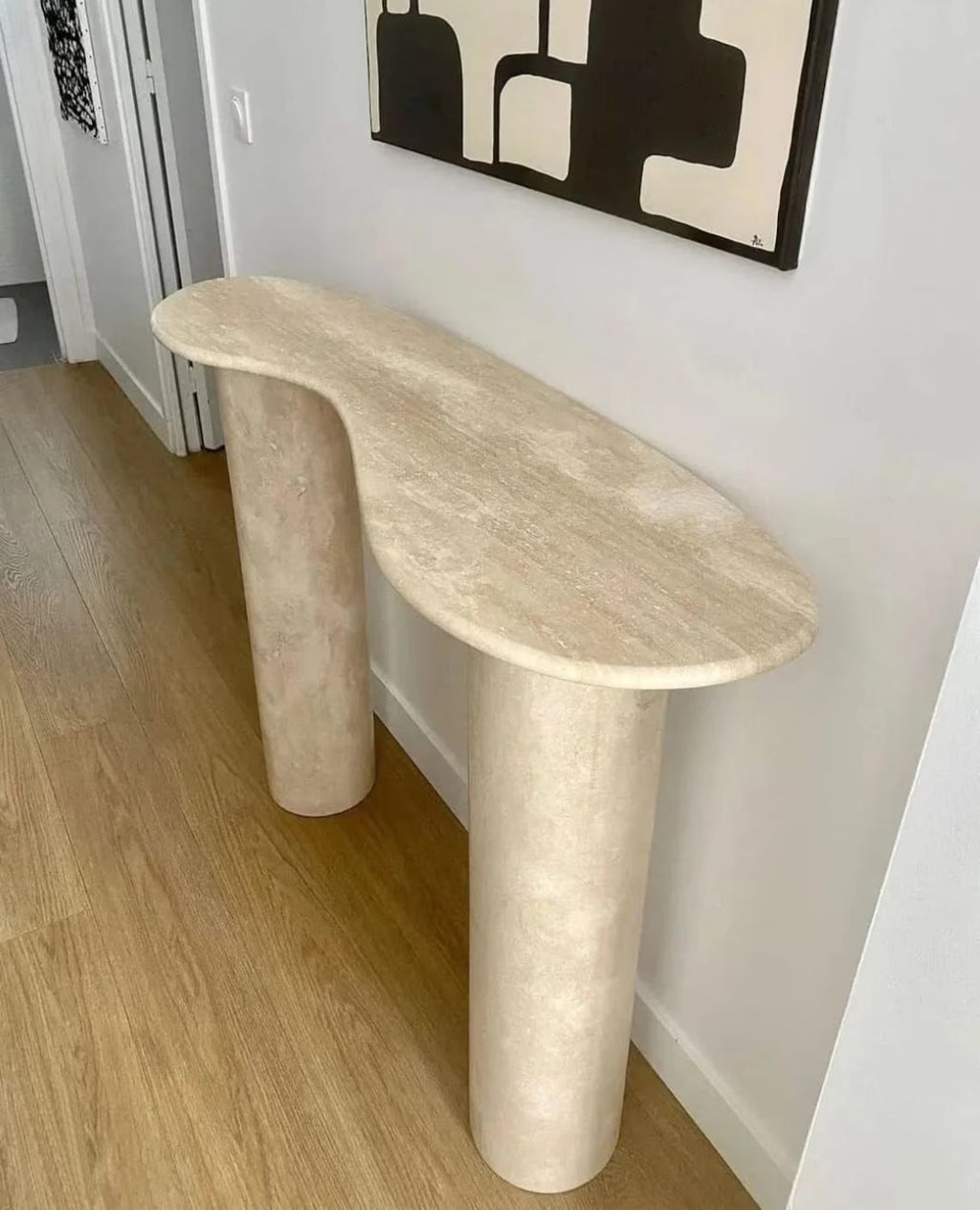 Troia Light Travertine Console
