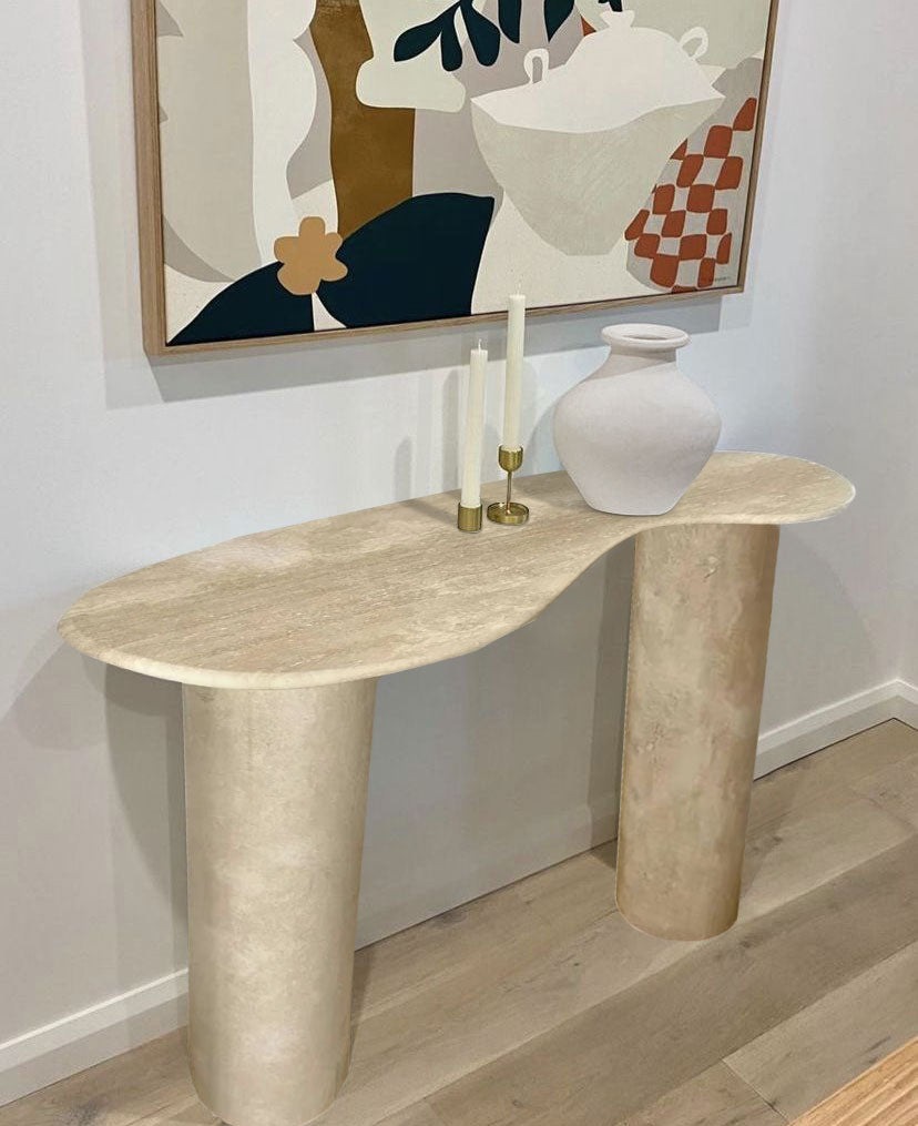 Troia Light Travertine Console
