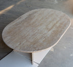 Troia Light Travertine Oval Coffee Table