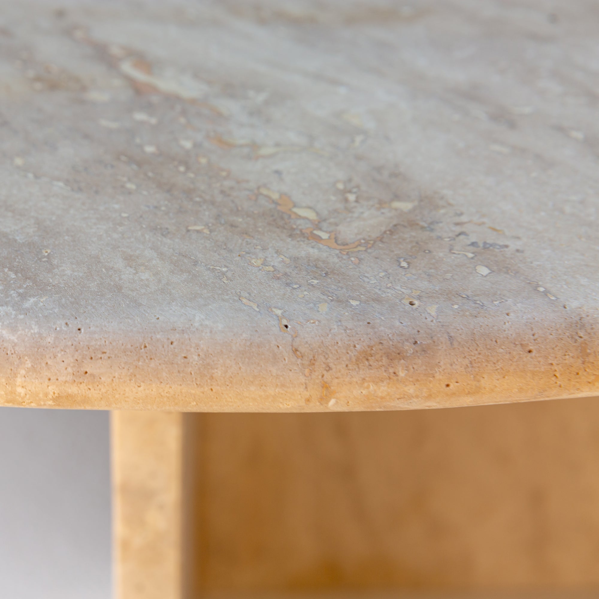 Troia Light Travertine Oval Coffee Table
