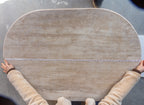Troia Light Travertine Oval Coffee Table