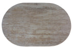 Troia Light Travertine Oval Coffee Table