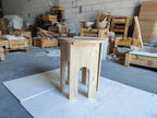 Troia Light Travertine Round End/Side Table U Shape