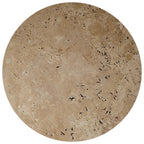 Troia Light Travertine Round End/Side Table U Shape