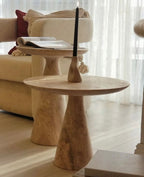 Troia Light Travertine Round End/Side