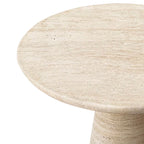 Troia Light Travertine Round End/Side