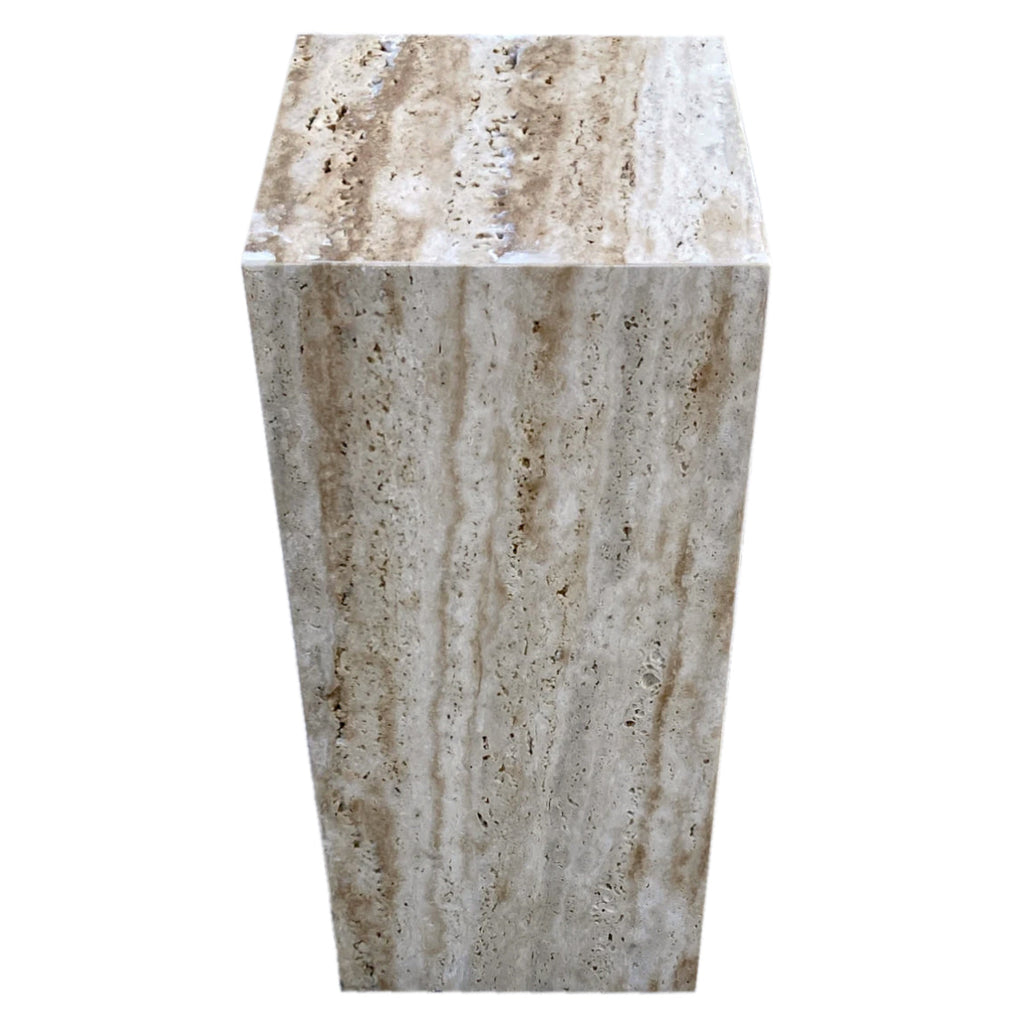 Walnut Travertine End/Side Table