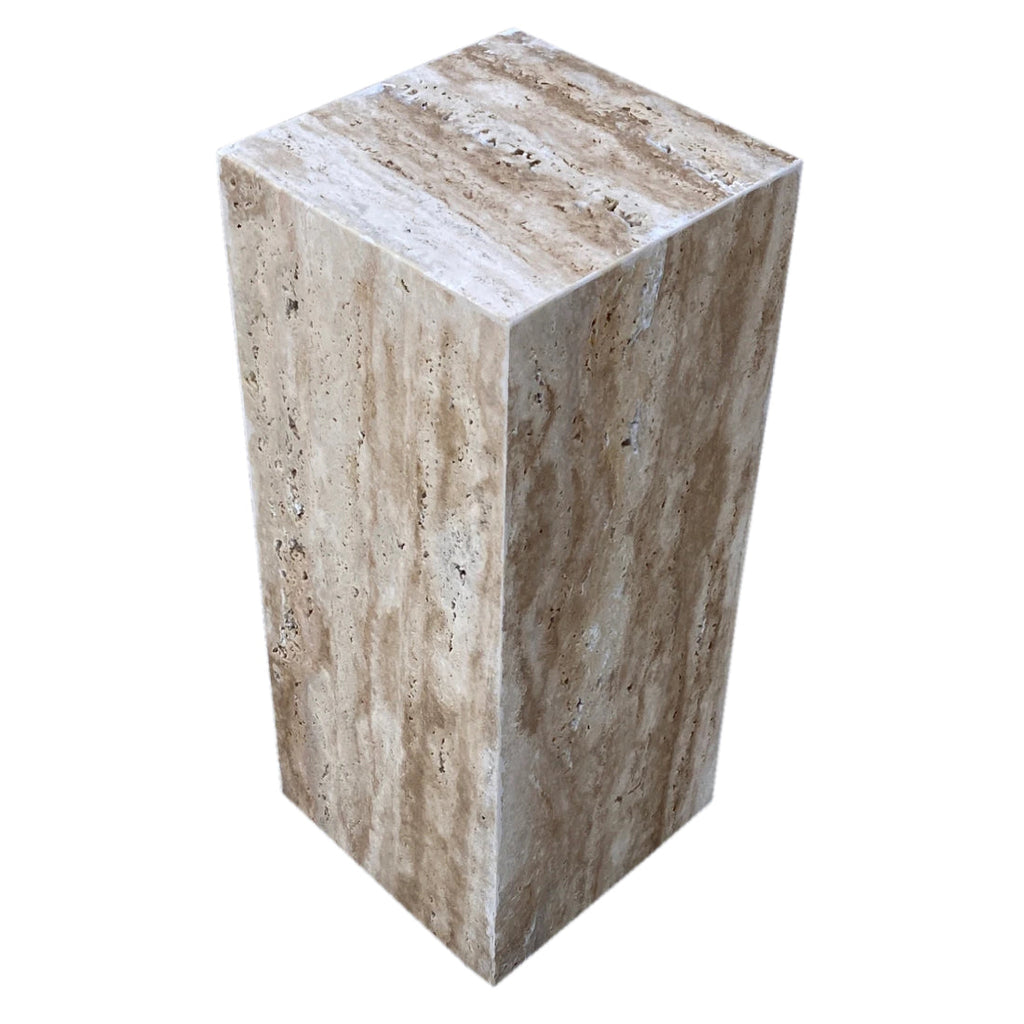 Walnut Travertine End/Side Table