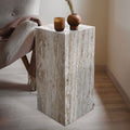 Walnut Travertine End/Side Table