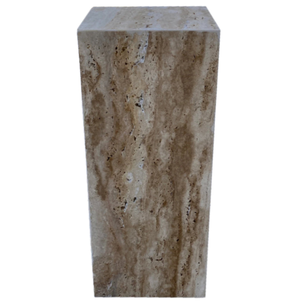 Walnut Travertine End/Side Table