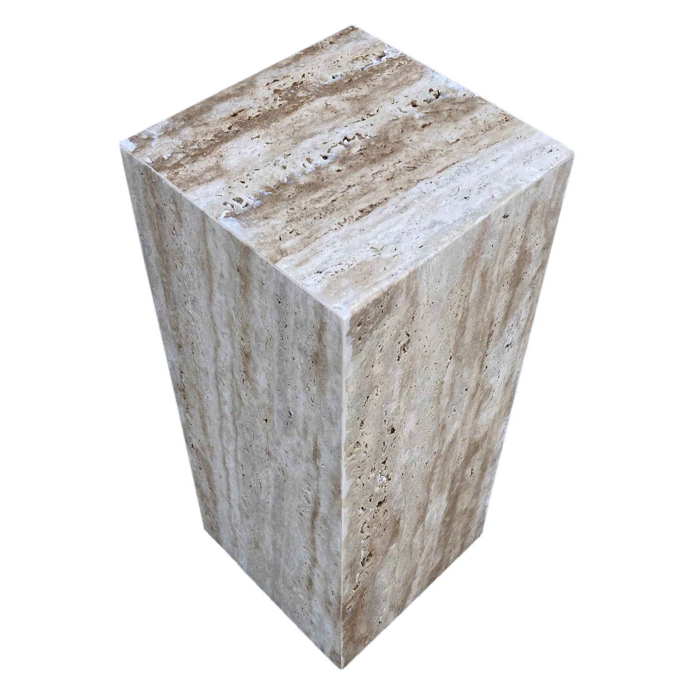Walnut Travertine End/Side Table